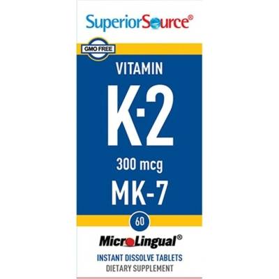Superior Source Витамин К2 MK-7, 300 g, 60 сублингвални таблетки, Superior Source (90435 SS)
