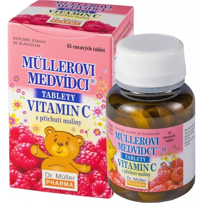 Müllerovi medvídci s vitaminem C s příchutí maliny 45 tablet
