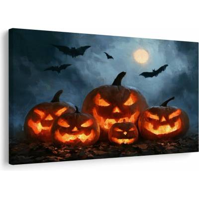 Dovido Obraz halloweenske tekvice pod netopiermi