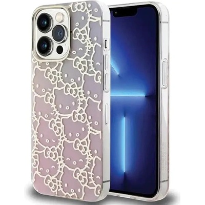 Hello Kitty Кейс Hello Kitty IML Gradient Electrop Crowded Kitty Head за iPhone 13 Pro / 13, розов (Hel000078-0)