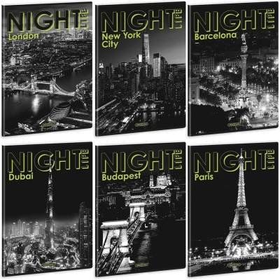 Ars Una Zošit hladký A4 s extra sponami Night Life