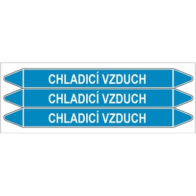 Značení potrubí, chladicí vzduch,3 ks, 355 × 37 mm PZ 008386