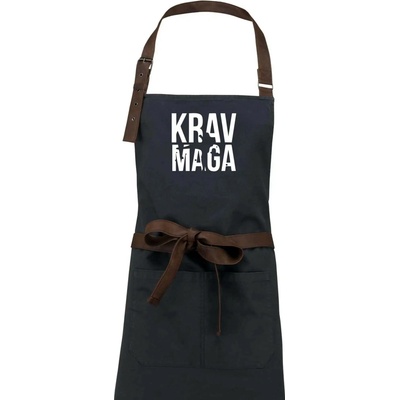 Drevené uhlie Nápis Krav Maga Zástera Vintage