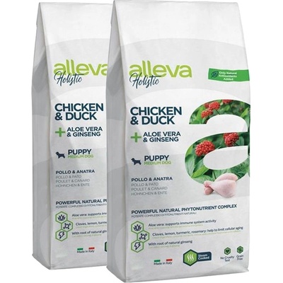 Alleva HOLISTIC кученце и юниор среден пилешки 2 x 12 кг