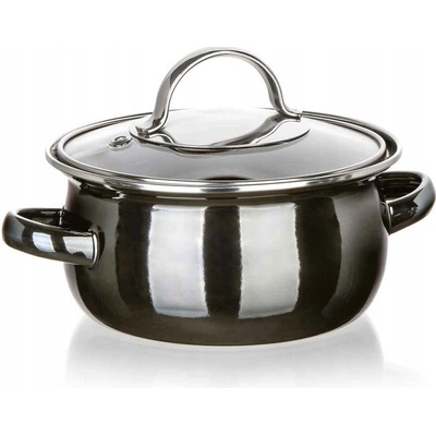 Banquet Smaltovaný HRNEC s poklicí malý 0,71 l 14 cm kovový