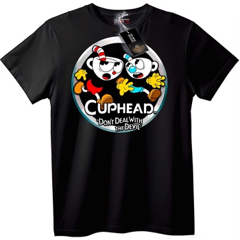 NOONEBRAND Тениска Cuphead: Не Се Пазари с Дявола - L, Black