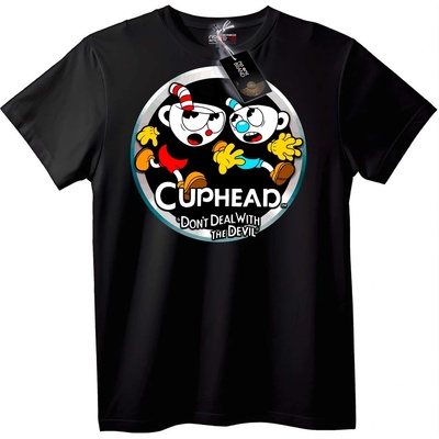 NOONEBRAND Тениска Cuphead: Не Се Пазари с Дявола - L, Black