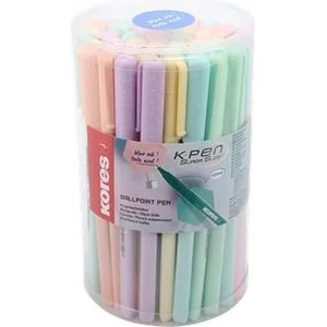 Kores Химикалка, 1, 0 мм, капачка, триъгълно тяло, KORES "KOR-M Pastel", синя 37086 (37086)