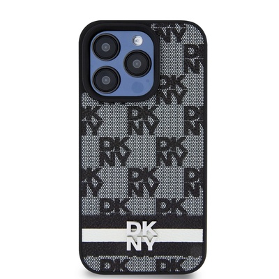 DKNY Калъф, съвместим с iPhone 14 Pro DKNY, монограм, екологична кожа/TPU, черен (DKHCP14LPCPTSSK) (DKHCP14LPCPTSSK)