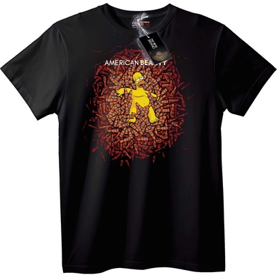 NOONEBRAND Тениска Homer Американска красота - 2XL, Black