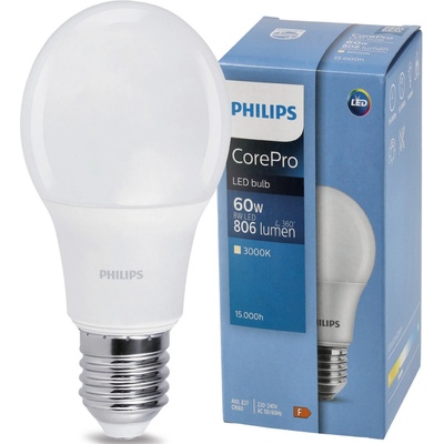 PHILIPS LED žiarovka CorePro E27 8W 806lm 3000K