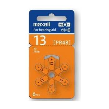 Maxell Батерия цинково въздушна maxell za13 6 бр. бутонни за слухов апарат в блистер, ml-bz-za13