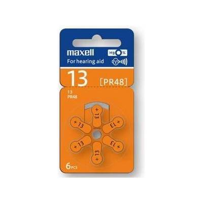 Maxell Батерия цинково въздушна maxell za13 6 бр. бутонни за слухов апарат в блистер, ml-bz-za13