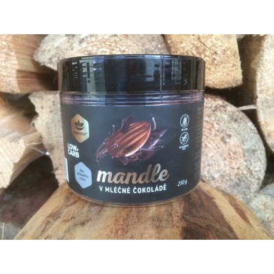Topnatur LOW CARB mandle v mléčné čokoládě 250 g