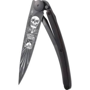 DEEJO 1gb164 tattoo black / Ултралеко джобно ножче с дръжка от абаносово дърво (1gb164)