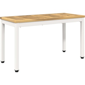 vidaXL Градинска пейка 80, 5 x 35 x 45 см Солидно акациево дърво Бяло (901747)