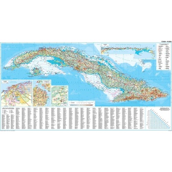 Gizi Map Kuba - nástěnná mapa 122 x 64 cm Varianta: bez rámu v tubusu, Provedení: laminovaná mapa v lištách