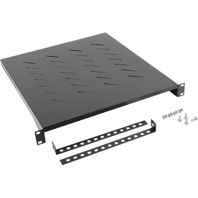 Lanberg Тава Lanberg AK-1005-B, 19", 1U, за комуникационен шкаф, 483x500x45мм, 25кг товароносимост, черна (AK-1005-B)