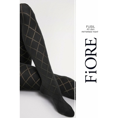 Fiore Vzorované silonky Fusil 40 DEN Černá – Zbozi.Blesk.cz