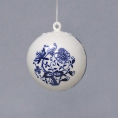 Cibulák Vánoční koulička 5,8 cm originální cibulákový porcelán Dubí cibulový vzor 10635-65