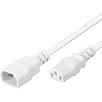 PremiumCord Prodlužovací kabel síť 230V, C13-C14, bílý 2m