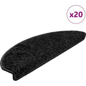 vidaXL Изтривалки за стълби, 20 бр. , 65x21x4 см, черни, полукръгли, големи (3365846)