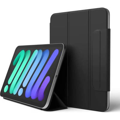 elago Smart Folio Clasp Case - магнитен полиуретанов кейс с поставка за iPad mini 6 (2021) (черен)