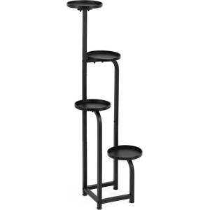 Sersimo Springos Метална стойка за цветя на 4 нива 22, 5x22, 5x117cm - Черна (GA0213)