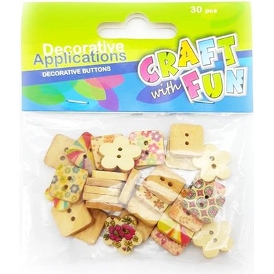 Dekoračné drevené gombíky 30ks