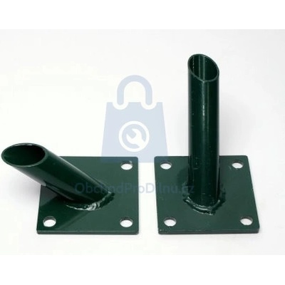 Patka pro upevnění plotové vzpěry pro pr. 38 mm ZN + PVC zelená RAL 6005, balení 1 ks