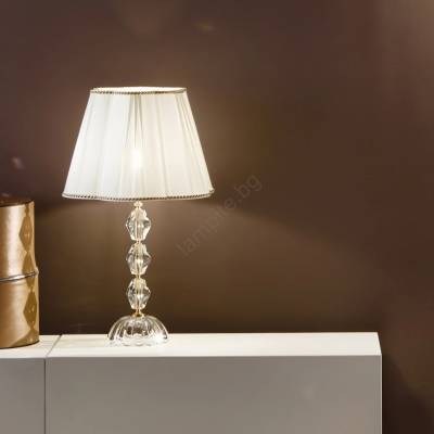 Ondaluce - Кристална настолна лампа BRIGIDA 1xE27/15W/230V кремава/прозрачна (OND0122)