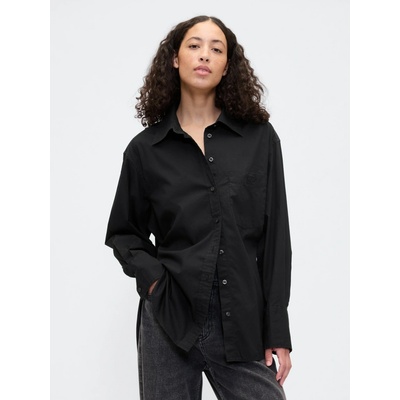 Gap Oversize popelínová košeľa Big Shirt s logom Čierna