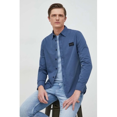 Calvin Klein Памучна риза Calvin Klein Jeans мъжка със стандартна кройка с класическа яка (J30J322616.PPYX)