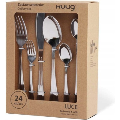 SADA PŘÍBORŮ PRO 4 OSOBY LUCE SILVER KULIG 24 DÍLNÁ