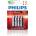 Philips LR03P4B/10 ELEM POWER ALKALI AAA 4-BLISTER (LR03P4B/10)