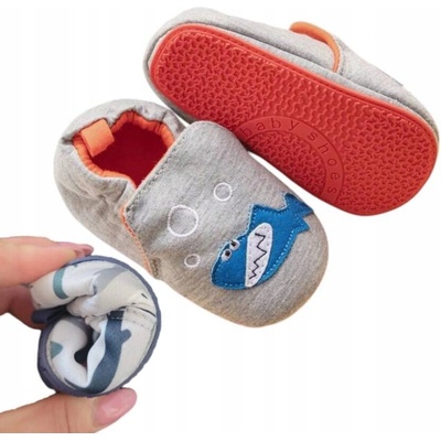 Detské papuče pre bábätká elastické ohybné barefoot domáce žralok baby shark