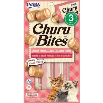Inaba Churu Bites Cat mačacie maškrty s kuracím mäsom tuniakom a losom 3 x 10 g
