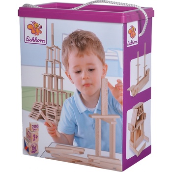 Eichhorn Constructor Kit přírodní dřevo 200 ks