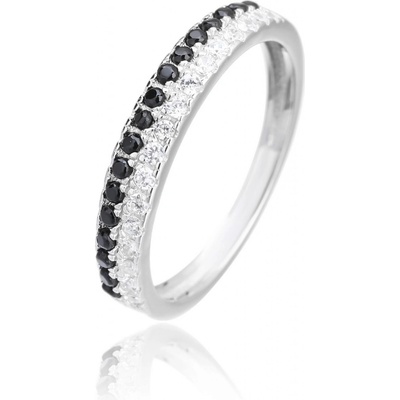 Jan Kos jewellery Stříbrný prsten s černým zirkonem MHT 4811