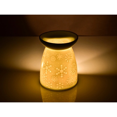 Dedra Keramická aroma lampa s embosovaným vzorem matná bílá Vločky – Hledejceny.cz