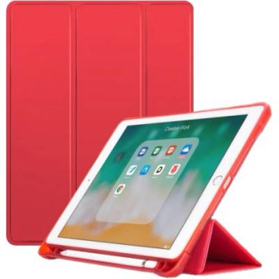 флип калъф с функция за сън / събуждане и място за Apple Pencil за iPad 9, 7" (2017/2018) / Air 1 / 2 / Pro 9, 7" - червена (8828)