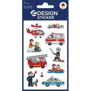 AVERY Стикер, хартия, 3 листа, 76x120 mm, AVERY ZWECKFORM, "Z-Design No. 54137", парамедици, полицаи, пожарникари (54137)