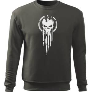 DRAGOWA мъжки суитшърт Череп, сив 300г/м2 (5415)