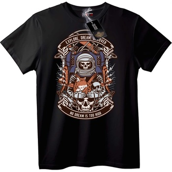 NOONEBRAND Тениска Астронавт Череп и Лисица - 6XL, Black