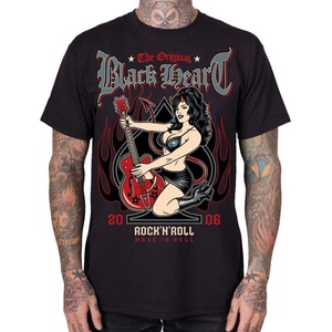 Black heart мъжка байкърска тениска BLACK HEART - HELL CAT - Black - 27649