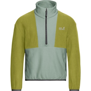 Jack Wolfskin Детски поларен пуловер Jack Wolfskin Kid's Colorblock Taunus Halfzip Fleece jumper - Green Zinnia - размер 176 (EU) (704-5892-0517)