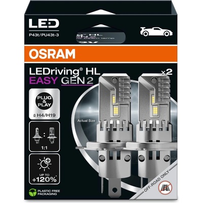 LEDriving HL EASY H4/H19 12V P43t/PU43t 6000K 2ks (3175)