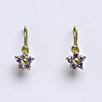 Čištín dětské zlaté se syntetickými ametysty žluté NK 1391 9138