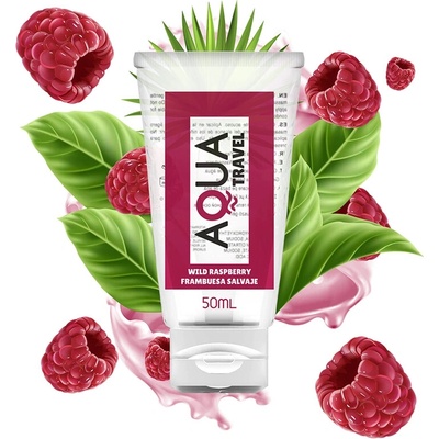 AQUA TRAVEL lubrikačný gél na vodnej báze s príchuťou divých malín 50 ml