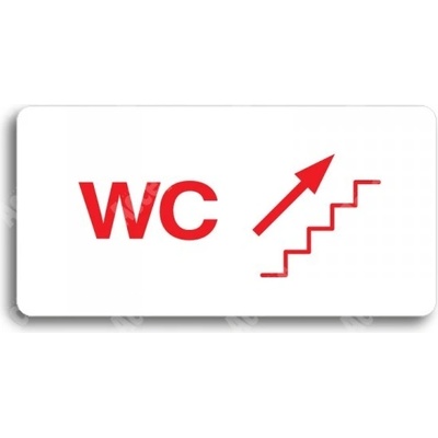 ACCEPT Piktogram WC VPRAVO NAHORU - bílá tabulka - barevný tisk bez rámečku